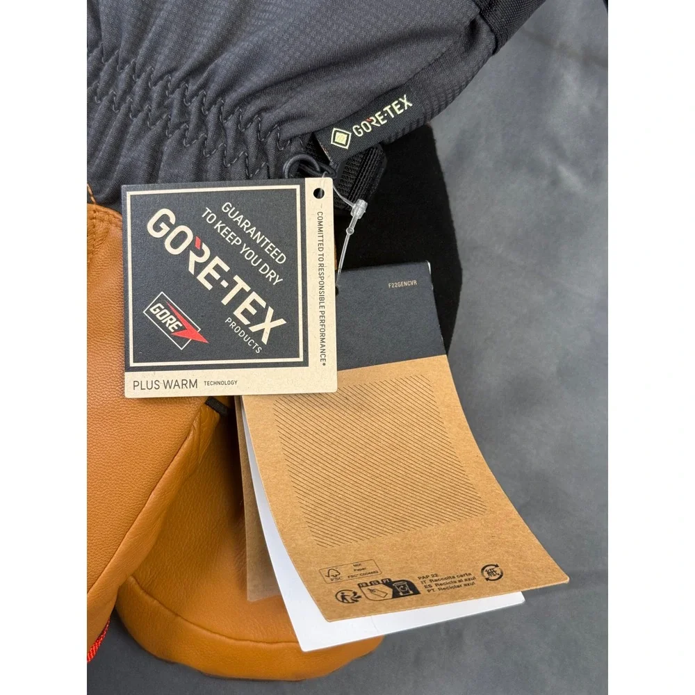 The North Face Montana Pro GTX Mitt Mens L Leather Brown GORE-TEX Ski Mittens